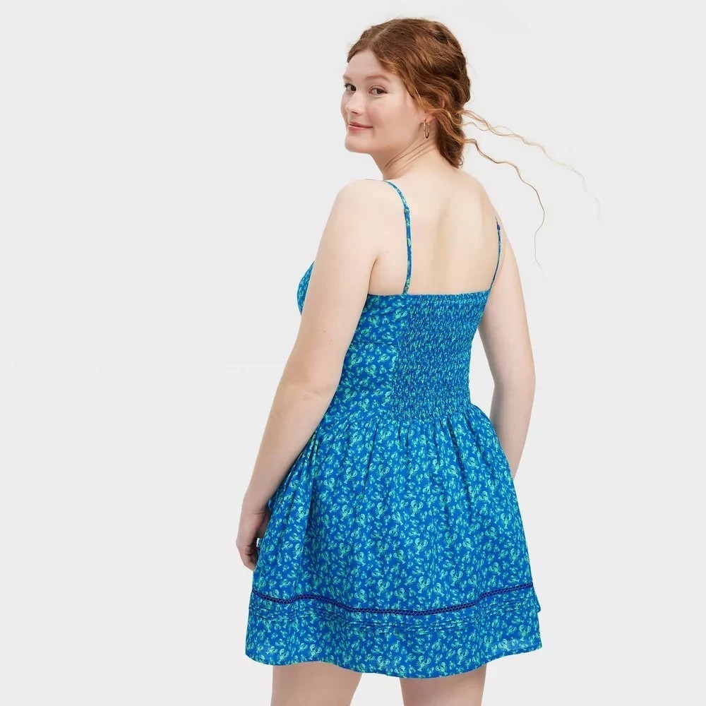 Roller Rabbit x Target Lobsters Drop Waist Mini Dress Cobalt Blue Size SMALL NWT - Picture 2 of 4